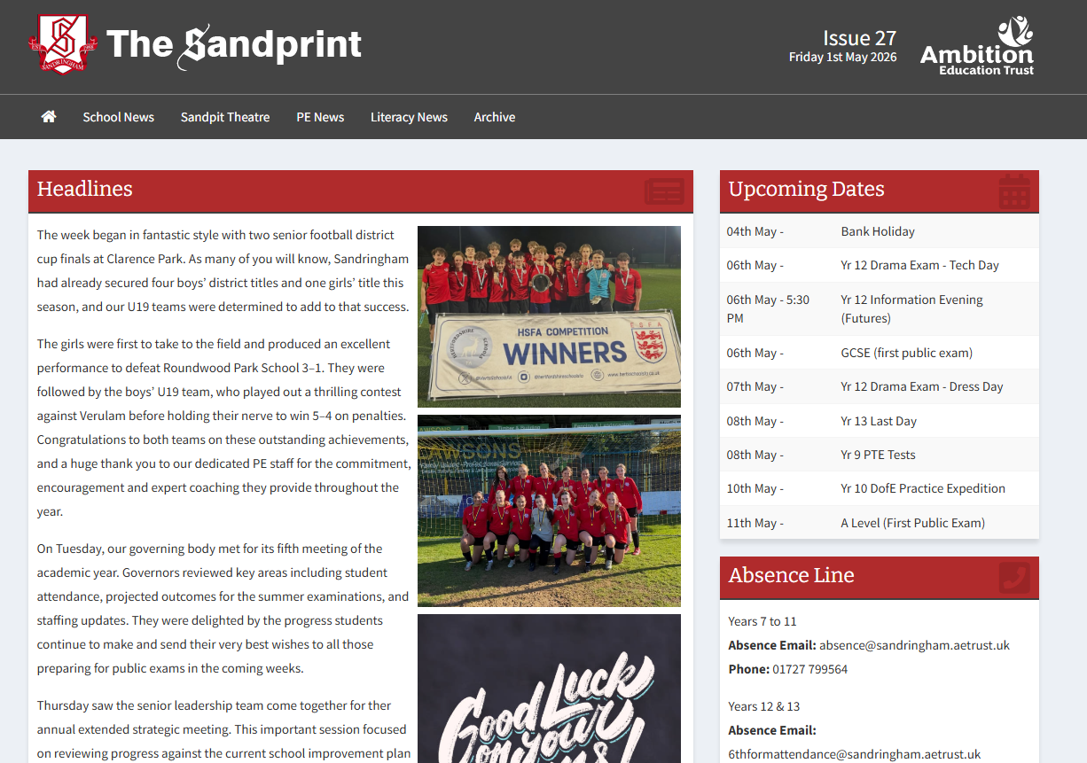 Sandprint 1st May 2026